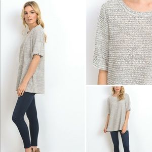 Cream and charcoal melange sweater! Never worn.